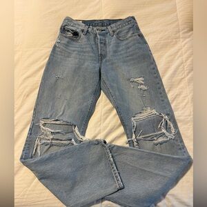 Distressed Light Blue Women's Jeans 501 90’s Jean Levi’s size 27 X 32